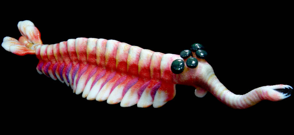 Opabinia regalis model from Paleozoo Evolutinary Models created by paleoartist Bruce Currie